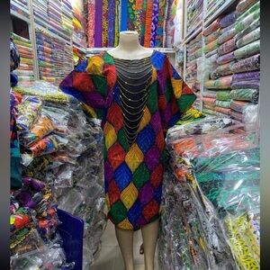 Multicolor Leaf Pattern Dress